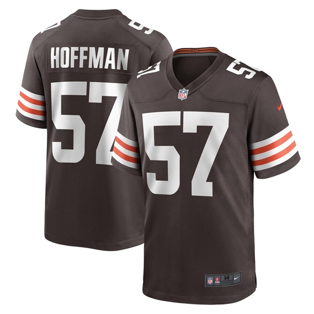 mens nike brock hoffman brown cleveland browns game player jersey